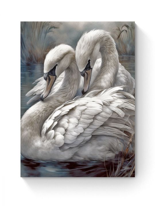 Алмазная мозаика на подрамнике «Лебеди» 50x40 см, 35 цветов