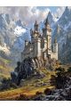 Алмазная мозаика без подрамника «Замок в горах» 40x30 см