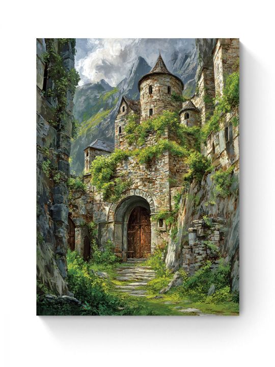 Алмазная мозаика на подрамнике «Старый замок» 40x30 см