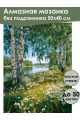 Алмазная мозаика без подрамника «Березы у воды» 50x40 см