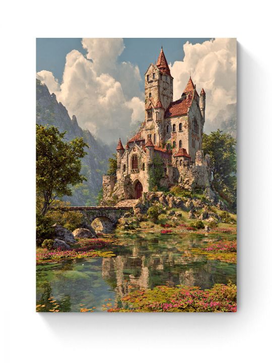 Алмазная мозаика на подрамнике «Старый замок» 40x30 см