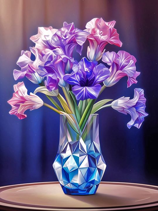 Алмазная мозаика без подрамника «Гладиолусы» 50x40 см