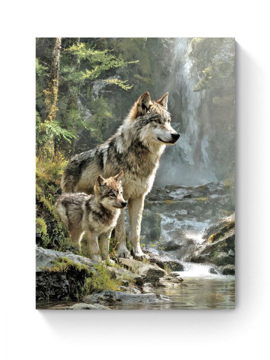 Алмазная мозаика на подрамнике «Волчица» 90x70 см