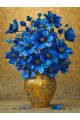 Алмазная мозаика без подрамника «Синие цветы» 70x50 см