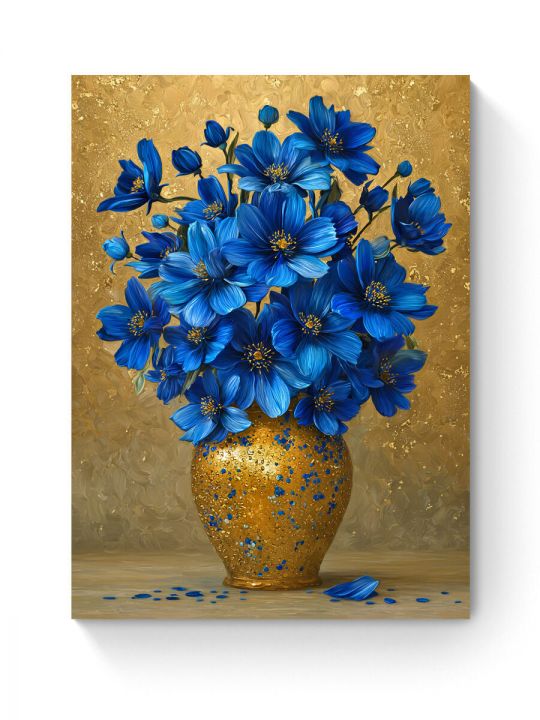 Алмазная мозаика на подрамнике «Синие цветы» 40x30 см