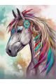 Алмазная мозаика без подрамника «Белая лошадь» 90x70 см