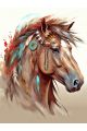 Алмазная мозаика без подрамника «Лошадь индейцев» 130x100 см