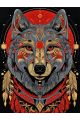 Алмазная мозаика без подрамника «Тотем волка» 70x50 см