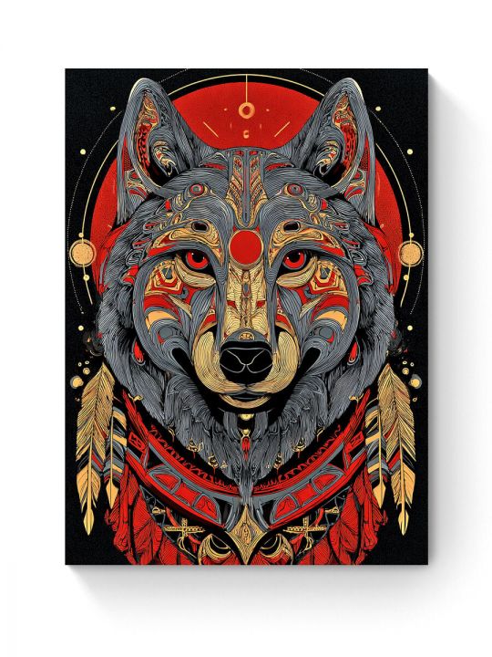 Алмазная мозаика на подрамнике «Тотем волка» 50x40 см