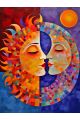 Алмазная мозаика без подрамника «Солнце и Луна» 70x50 см