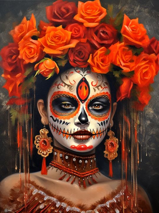 Алмазная мозаика без подрамника «Дева Мексики» 50x40 см