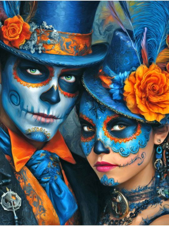 Алмазная мозаика без подрамника «Пара Мексики» 50x40 см