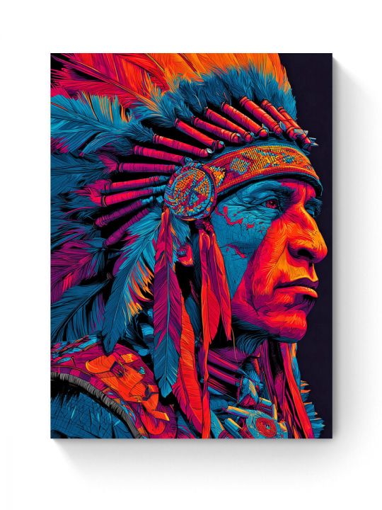 Алмазная мозаика на подрамнике «Индеец вождь» 50x40 см