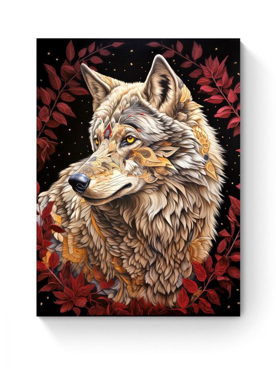 Алмазная мозаика на подрамнике «Волчица» 40x30 см