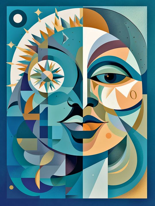 Алмазная мозаика без подрамника «День и ночь» 50x40 см