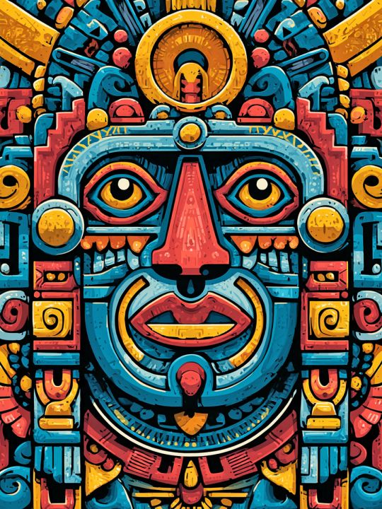 Алмазная мозаика без подрамника «Лик ацтеков» 50x40 см