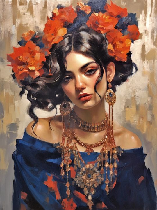 Алмазная мозаика без подрамника «Мексиканка» 50x40 см