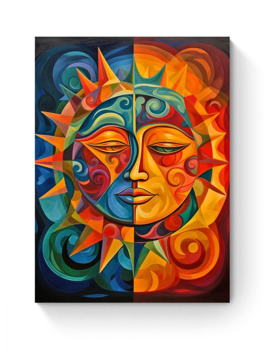 Алмазная мозаика на подрамнике «День и ночь» 40x30 см