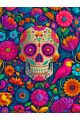Алмазная мозаика без подрамника «Череп в цветах» 50x40 см
