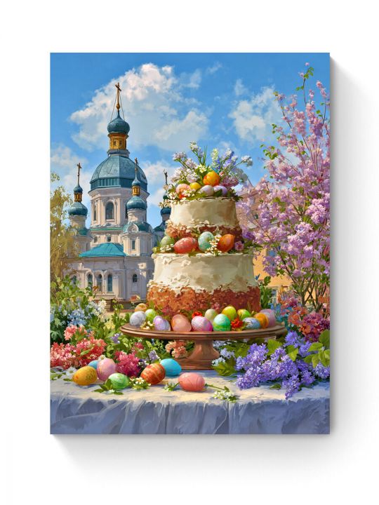 Алмазная мозаика на подрамнике «Пасхальное утро» 90x70 см