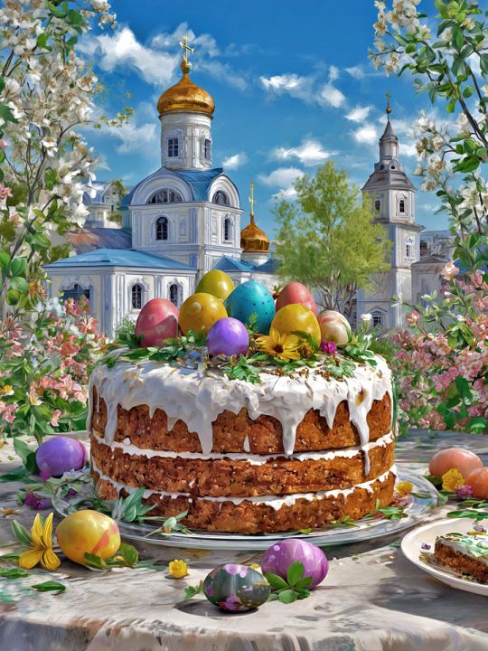 Алмазная мозаика без подрамника «Пасхальный день» 50x40 см