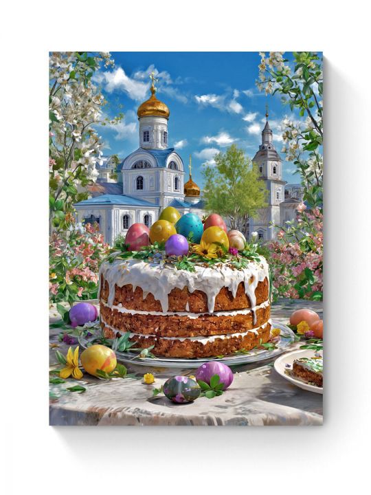 Алмазная мозаика на подрамнике «Пасхальный день» 90x70 см