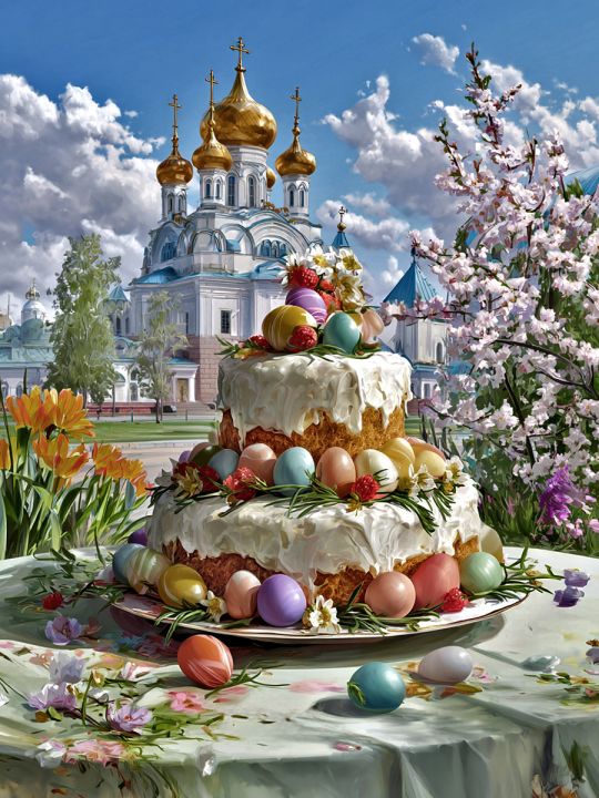 Алмазная мозаика без подрамника «Светлая Пасха» 50x40 см