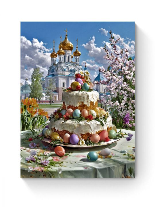 Алмазная мозаика на подрамнике «Светлая Пасха» 50x40 см