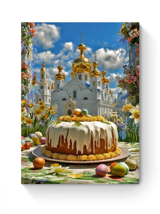 Алмазная мозаика на подрамнике «Светлая Пасха» 70x50 см