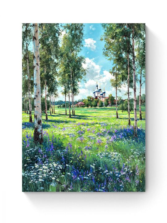 Алмазная мозаика на подрамнике «Лето в деревне» 50x40 см