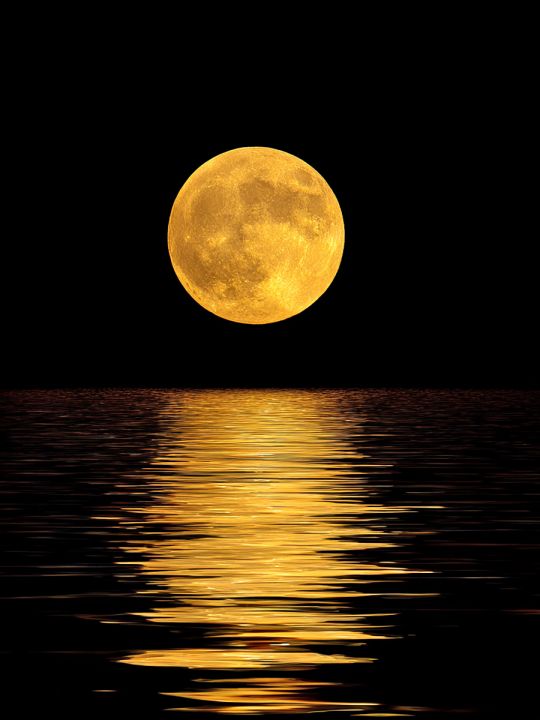 Алмазная мозаика без подрамника «Отражение луны» 130x100 см