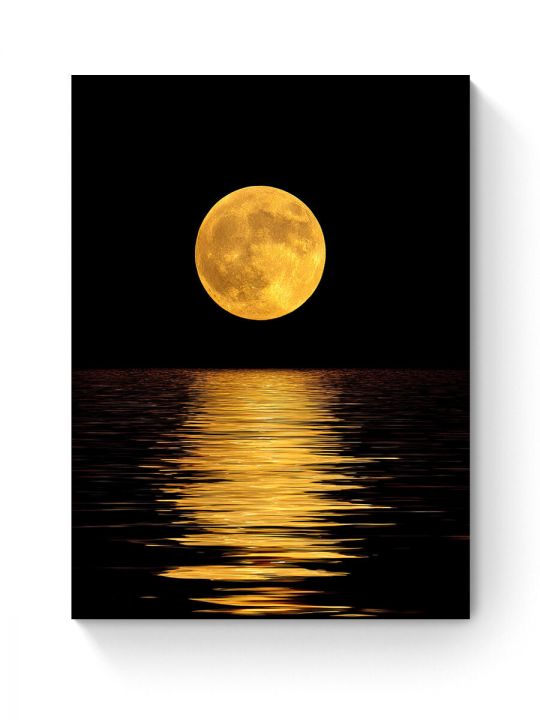 Алмазная мозаика на подрамнике «Отражение луны» 40x30 см