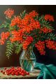 Алмазная мозаика без подрамника «Букет рябины» 35x25 см