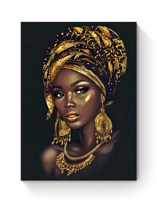 Алмазная мозаика на подрамнике «Афроамериканка» 90x70 см