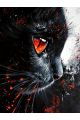 Алмазная мозаика без подрамника «Чёрный кот» 60x45 см