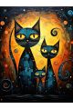 Алмазная мозаика без подрамника «Кошачья семья» 70x50 см
