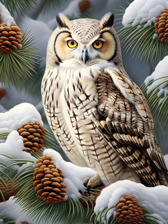 Алмазная мозаика без подрамника «Совушка» 25x20 см