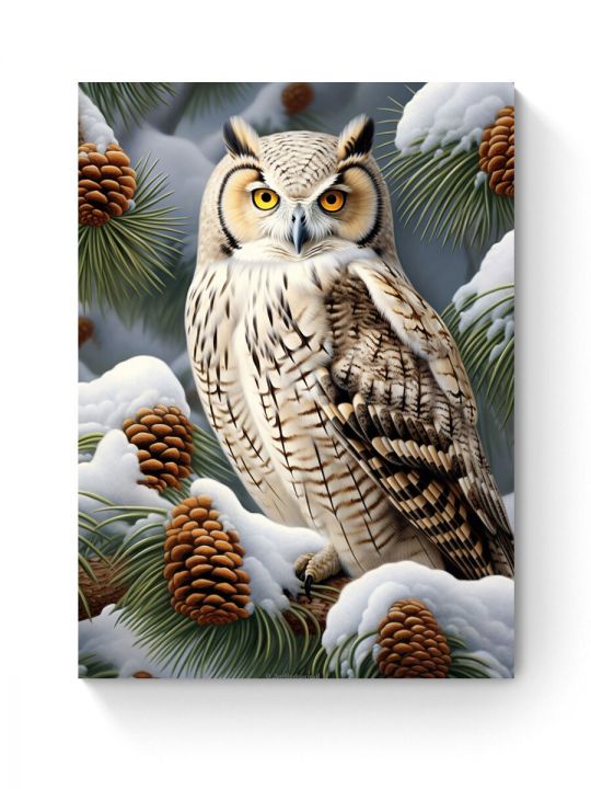 Алмазная мозаика на подрамнике «Совушка» 60x45 см