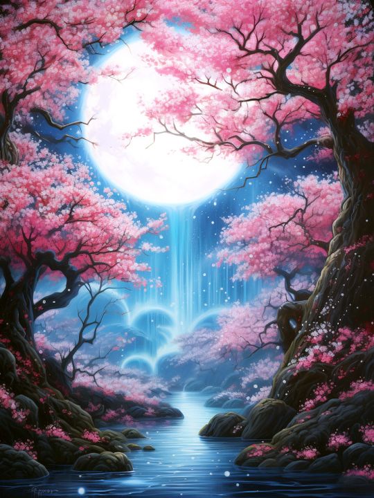 Алмазная мозаика без подрамника «Сияние луны» 35x25 см