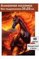 Алмазная мозаика без подрамника «Огненный конь» 35x25 см