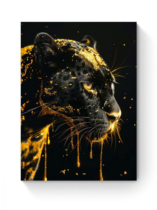 Алмазная мозаика на подрамнике «Золотая пантера» 50x40 см