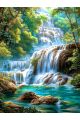 Алмазная мозаика без подрамника «Водопад» 25x20 см