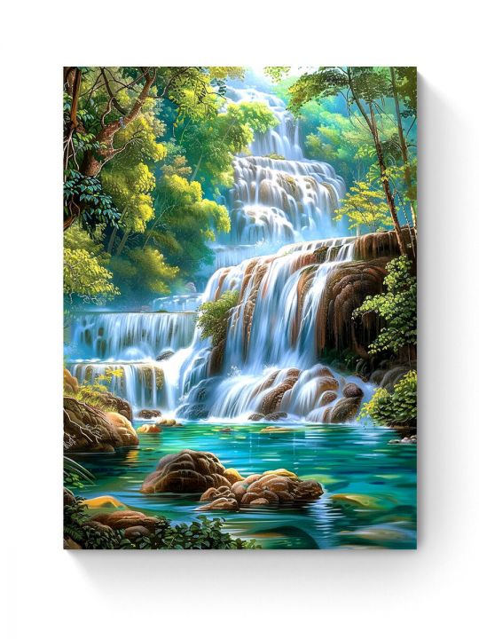 Алмазная мозаика на подрамнике «Водопад» 50x40 см