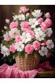 Алмазная мозаика без подрамника «Корзина цветов» 35x25 см