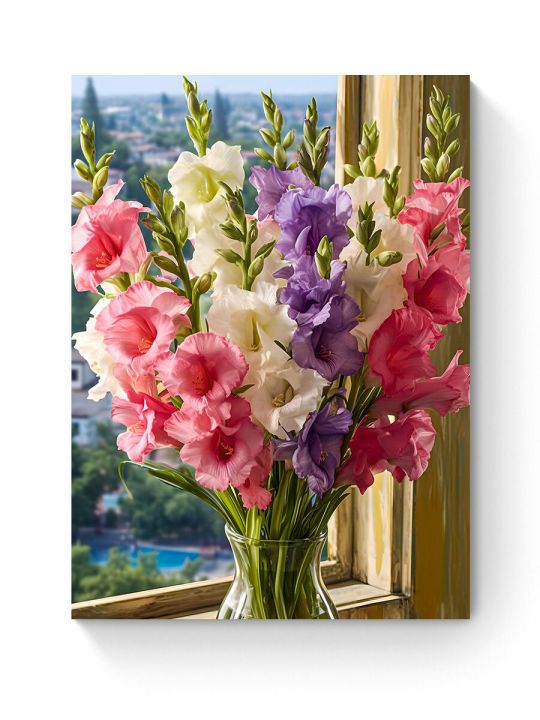 Алмазная мозаика на подрамнике «Гладиолусы» 50x40 см