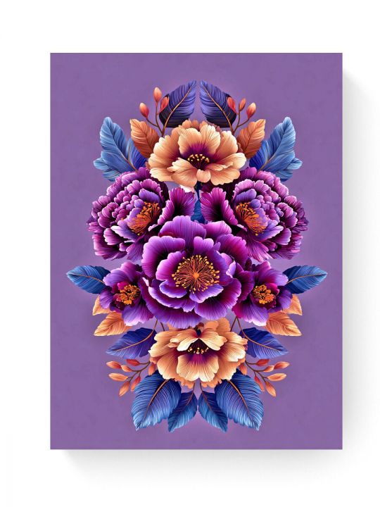 Алмазная мозаика на подрамнике «Цветочный узор» 35x25 см