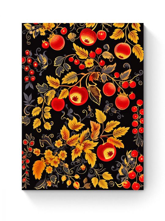 Алмазная мозаика на подрамнике «Узор Хохлома» 90x70 см