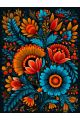 Алмазная мозаика без подрамника «Цветочный узор» 50x40 см