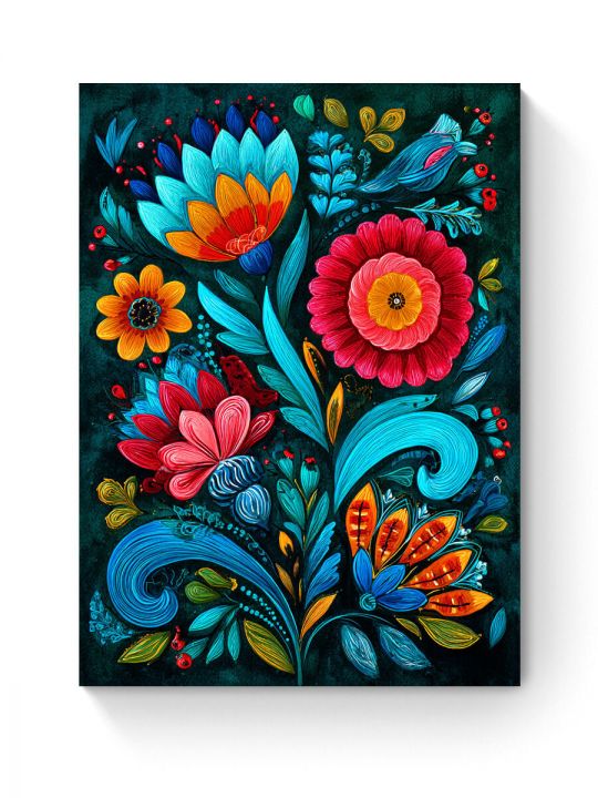 Алмазная мозаика на подрамнике «Цветочный узор» 50x40 см