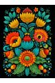 Алмазная мозаика без подрамника «Цветочный узор» 50x40 см